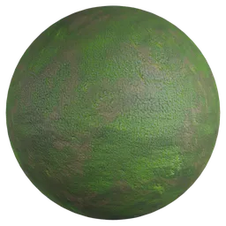 High-resolution seamless PBR texture of a vintage green moldy wall for 3D modeling and rendering in Blender and other software.