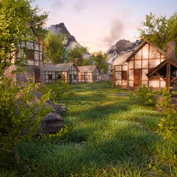 Mountain Village at Dawn