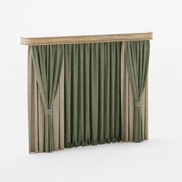 Fabric Canvas Creased Vintage curtain