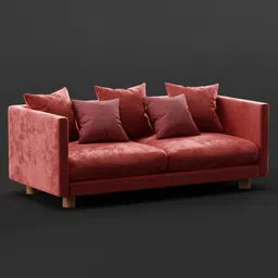 Velvet sofa red