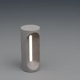 Modern grey 3D-rendered floor lamp with illuminated vertical detail, optimized for Blender software.