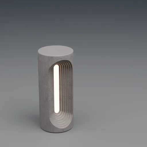 Modern grey 3D-rendered floor lamp with illuminated vertical detail, optimized for Blender software.