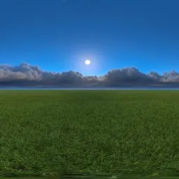 Green grass cloudy blue sky pure sky