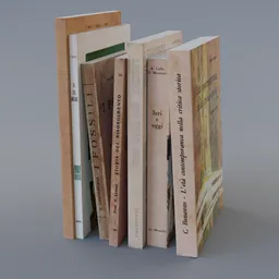 "High-quality 3D model of stacked old books with 4K textures. Perfect for Blender 3D enthusiasts looking to add realism to their projects. Explore history with this captivating literature-inspired artwork."