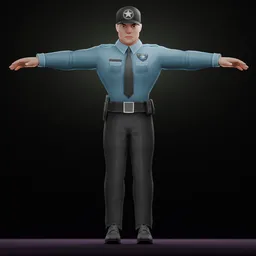 Male Police Officer Stylized