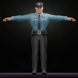 Male Police Officer Stylized
