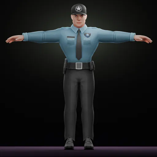 Male Police Officer Stylized