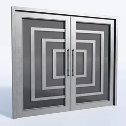 Geometric Steel Glass Door