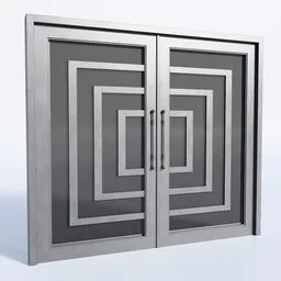 Geometric Steel Glass Door