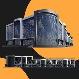 "Explore a sleek and modern Office Building design by M3D rendered in high detail with global illumination and a sky background. This 3D model is ideal for Blender 3D enthusiasts and inspired by the talented Mikhail Evstafiev. Admire the building's black tar exterior and numerous windows for a stunning visual experience."