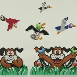 Retro Duck Hunt Pixel Scene