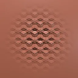Blender 3D sculpting brush creating a repeating diamond hex pattern on a modeled surface.