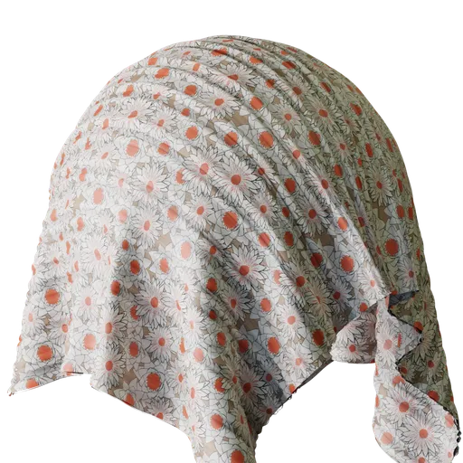 Flower curtain fabric