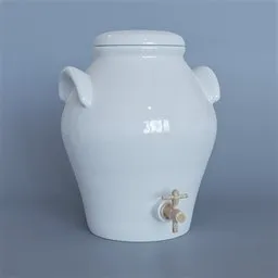 Highly detailed Blender 3D ceramic oil jar model with spout, ideal for food-related digital renderings.