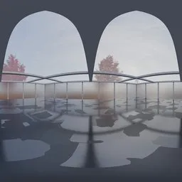 Modern Glass Arch Hall HDRI