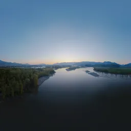 River and Mountains at Twilight 17k