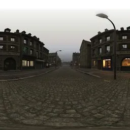 European Street With Stone Buildings