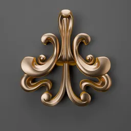 Classic ornamental 3D model showcasing elegant curves and detailing for design enhancement.