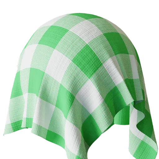 Green Gingham Fabric