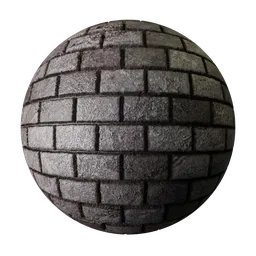 Realistic 3D rendering of a stone brick texture for Blender PBR material with finesse surface displacement details.