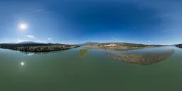 River and Mountains Sunny Day