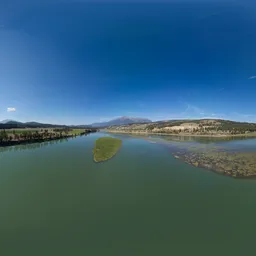 River and Mountains Sunny Day