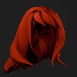Stylized Low-Poly Female Red Hair