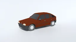 3D rendered low poly vintage car, optimized for Blender 3D, featuring quad and tris mesh suitable for CG projects.