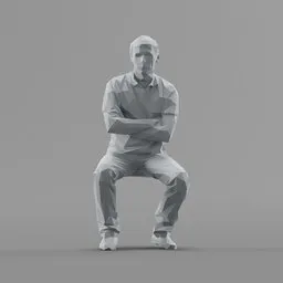Lowpoly Male Sitting