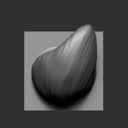 3D sculpting brush tip for stylized male quiff, Blender hair strand modelling tool.