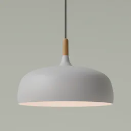 3D-rendered Acorn-inspired pendant lamp with organic contours, hanging from a silk cord, suitable for Blender 3D projects.