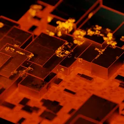 Procedural Orange Glowing Landscape