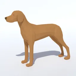 Low Poly Hungarian Vizsla Dog