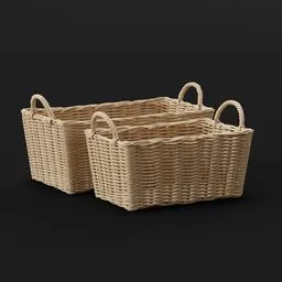 Set of Wicker Storage Baskets