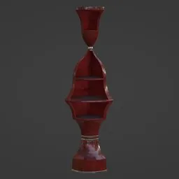 "Red Vase Decorative Corner for Living Room or Office - 3D Model for Blender 3D"