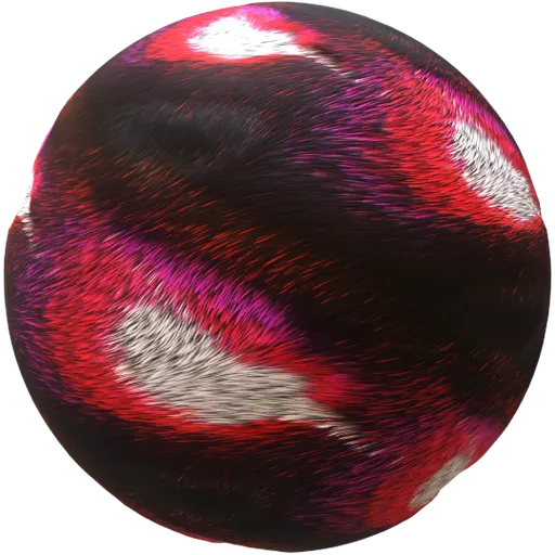 High-resolution PBR animal fur texture for 3D modeling in Blender, seamlessly tiled and fully adjustable for color, scale, and displacement effects.