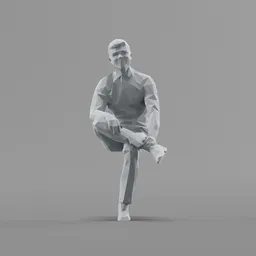 Lowpoly Male Sitting