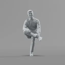 Lowpoly Male Sitting