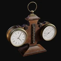 1800s Clock Barometer Desk Piece
