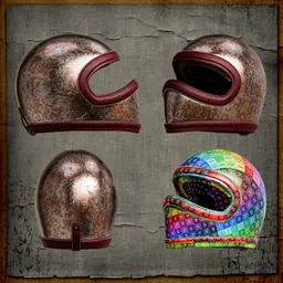 Helmet Cakil - Rusty Metal & Leather