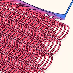 Stylized 2D Coiled Wire Pattern