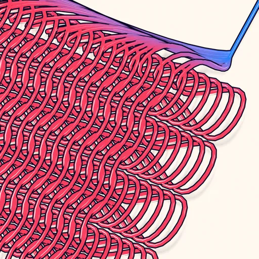 Stylized 2D Coiled Wire Pattern