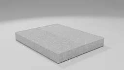 Detailed double bed mattress 3D model, designed in Blender, ideal for interior design rendering.