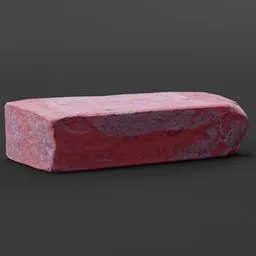 Detailed 3D model of a textured old brick for Blender rendering, suitable for urban environment design.