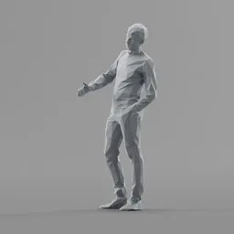 Lowpoly Man extends his hand