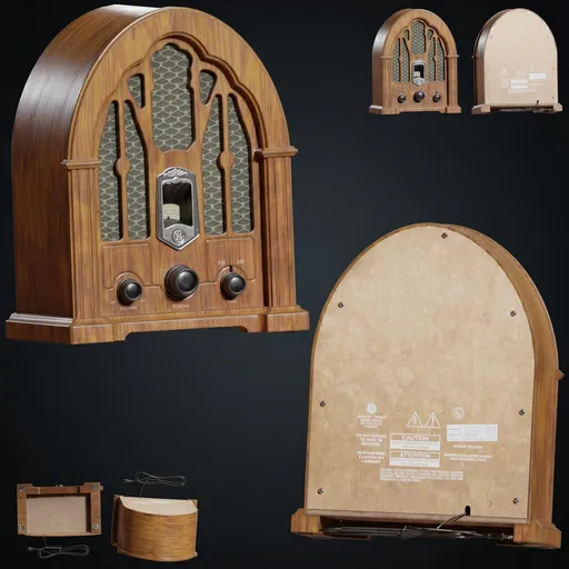 Polished Antique Cathedral Radio