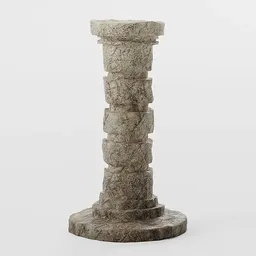 Detailed 3D stone pillar model for Blender urban scenes, showcasing intricate textures and realistic design.