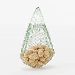 A carrying net full of potatoes
