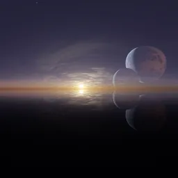 Sci-fi Planet Clouds Sunset Pure Sky