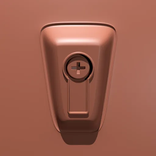 3D Blender sculpting brush creating precise screw mount divot impressions for hard surface modeling.